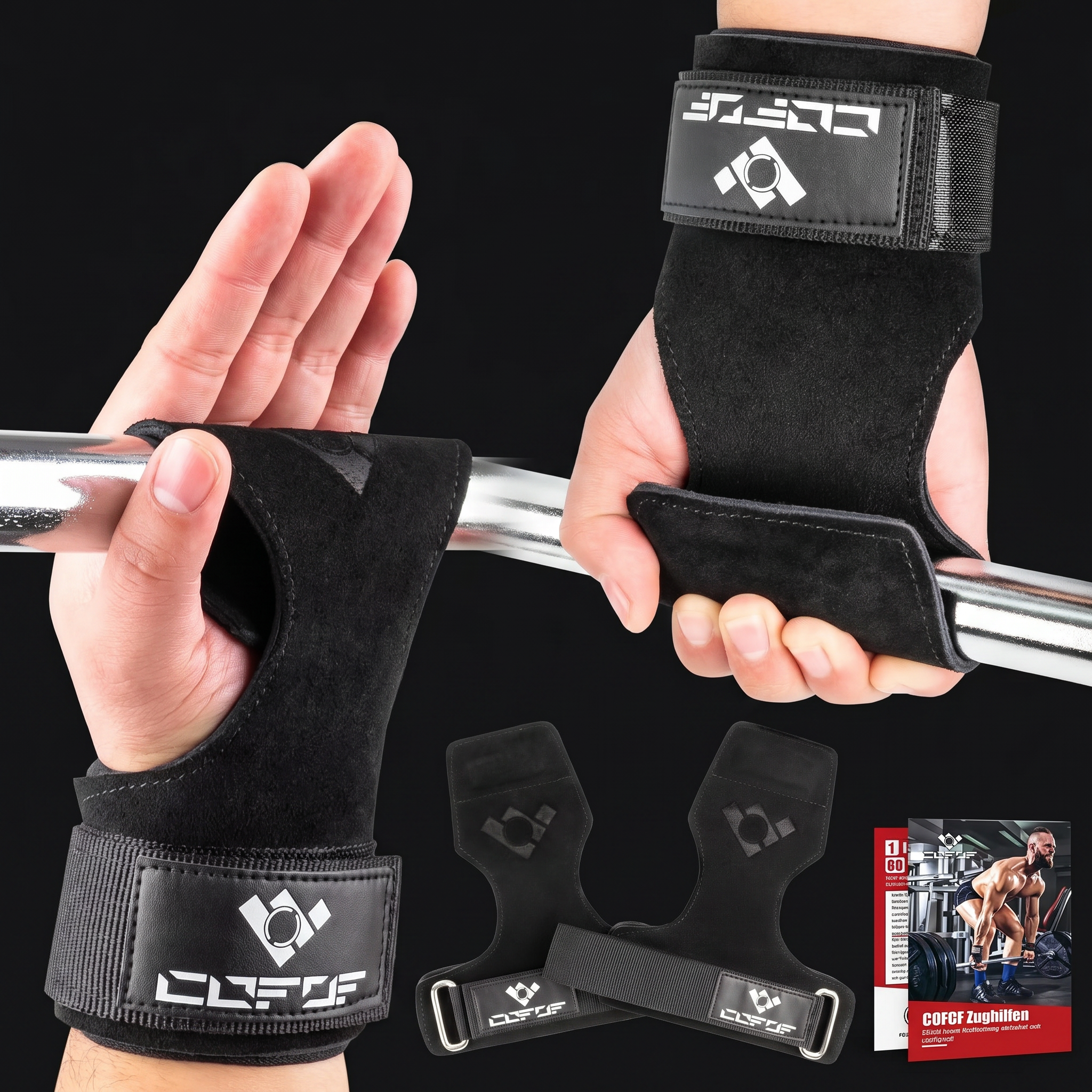 Weight Lifting Wrist Straps on onyx background