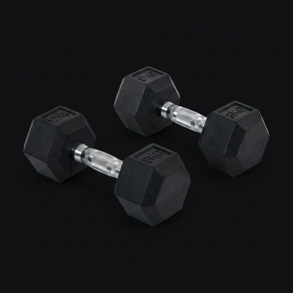 HOMCOM Rubber Hex Dumbbell Set on onyx background
