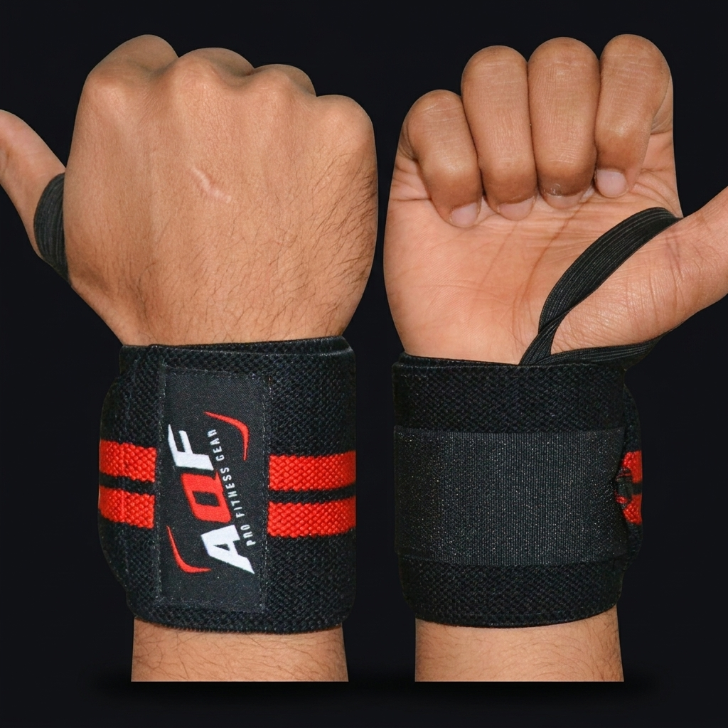AQF Weight Lifting Wrist Wraps on onyx background