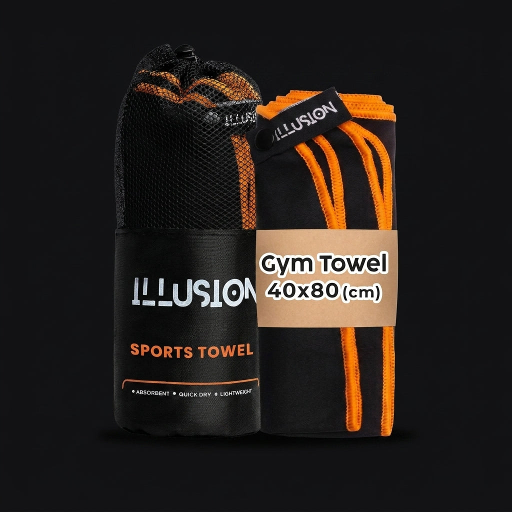 illusion Microfibre Gym Towel on onyx background