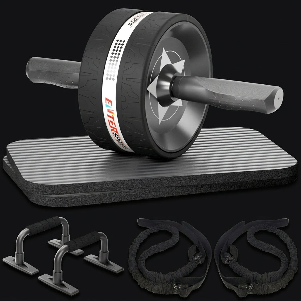 EnterSports Ab Roller Wheel Set on onyx background