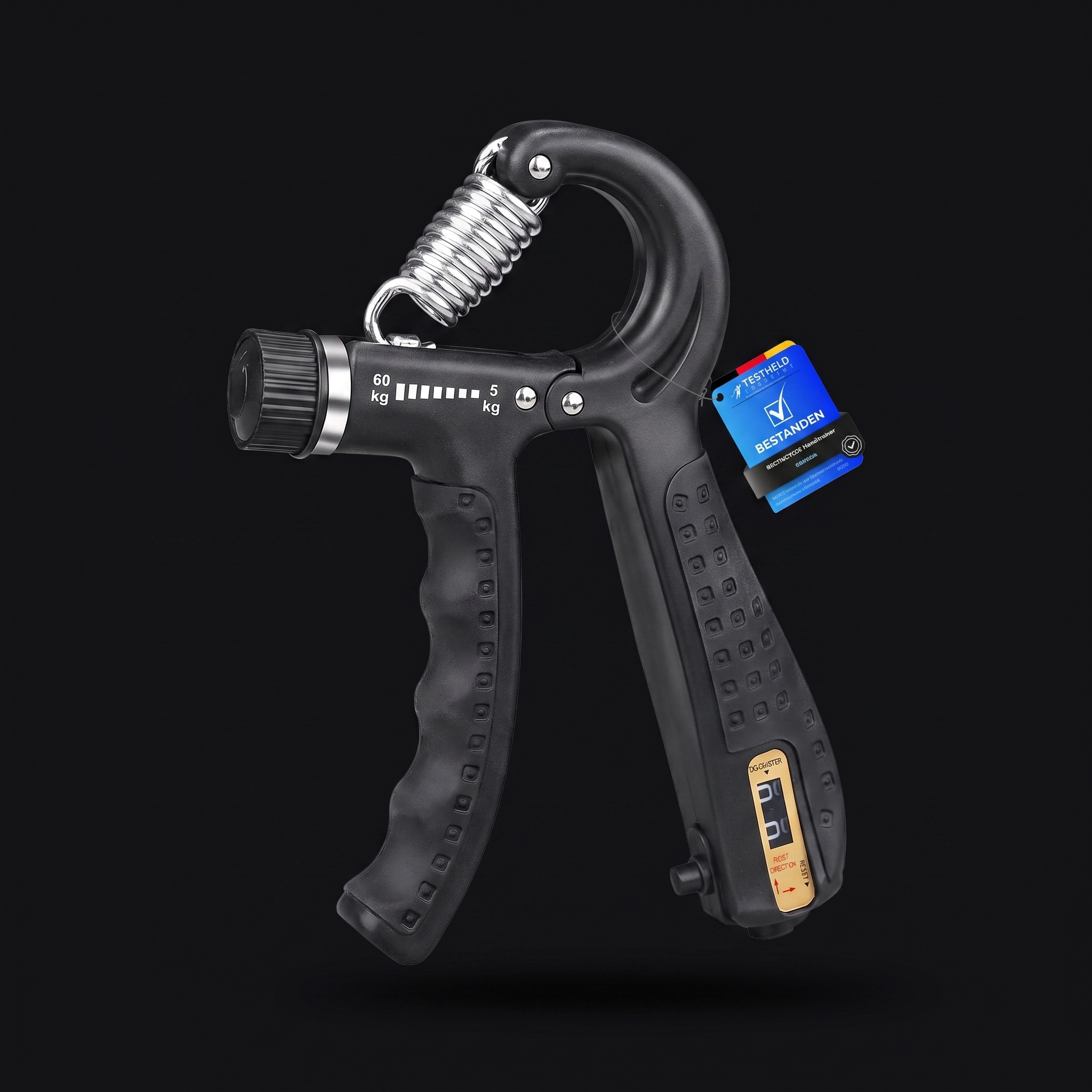 GRIFEMA Hand Grip Strengthener with Counter on onyx background