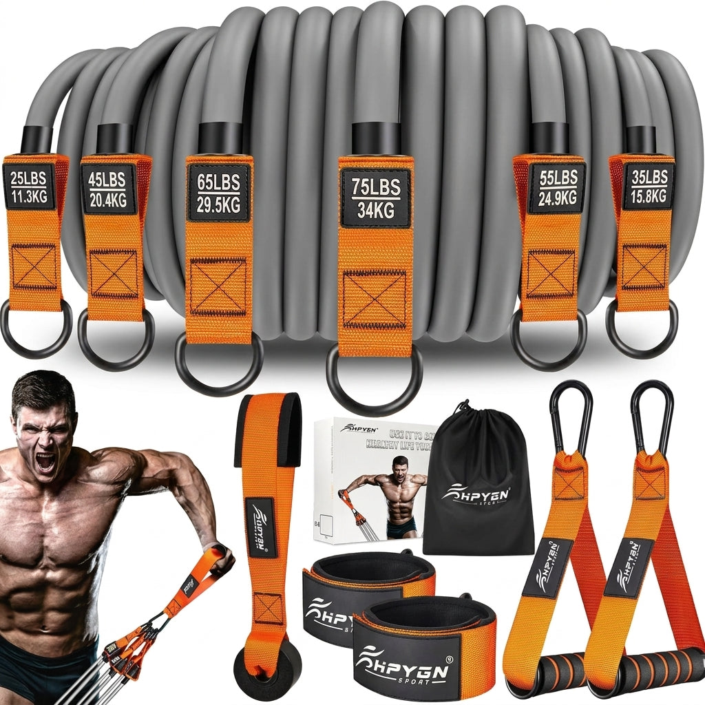 HPYGN Heavy Resistance Bands Set on onyx background