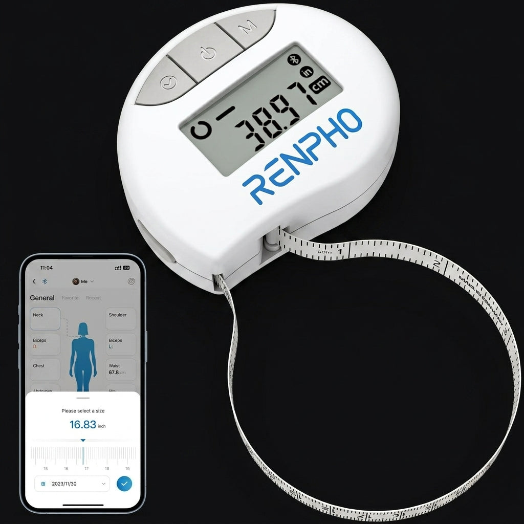 RENPHO Smart Tape Measure on onyx background