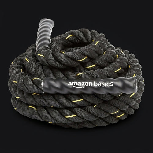 Amazon Basics Battle Rope on onyx background