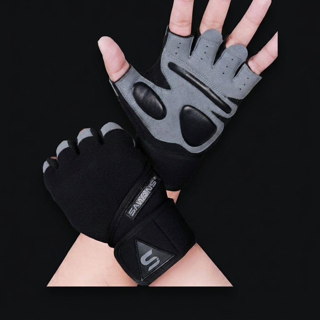 SAWANS Weight Lifting Gloves with Wrist Support on onyx background