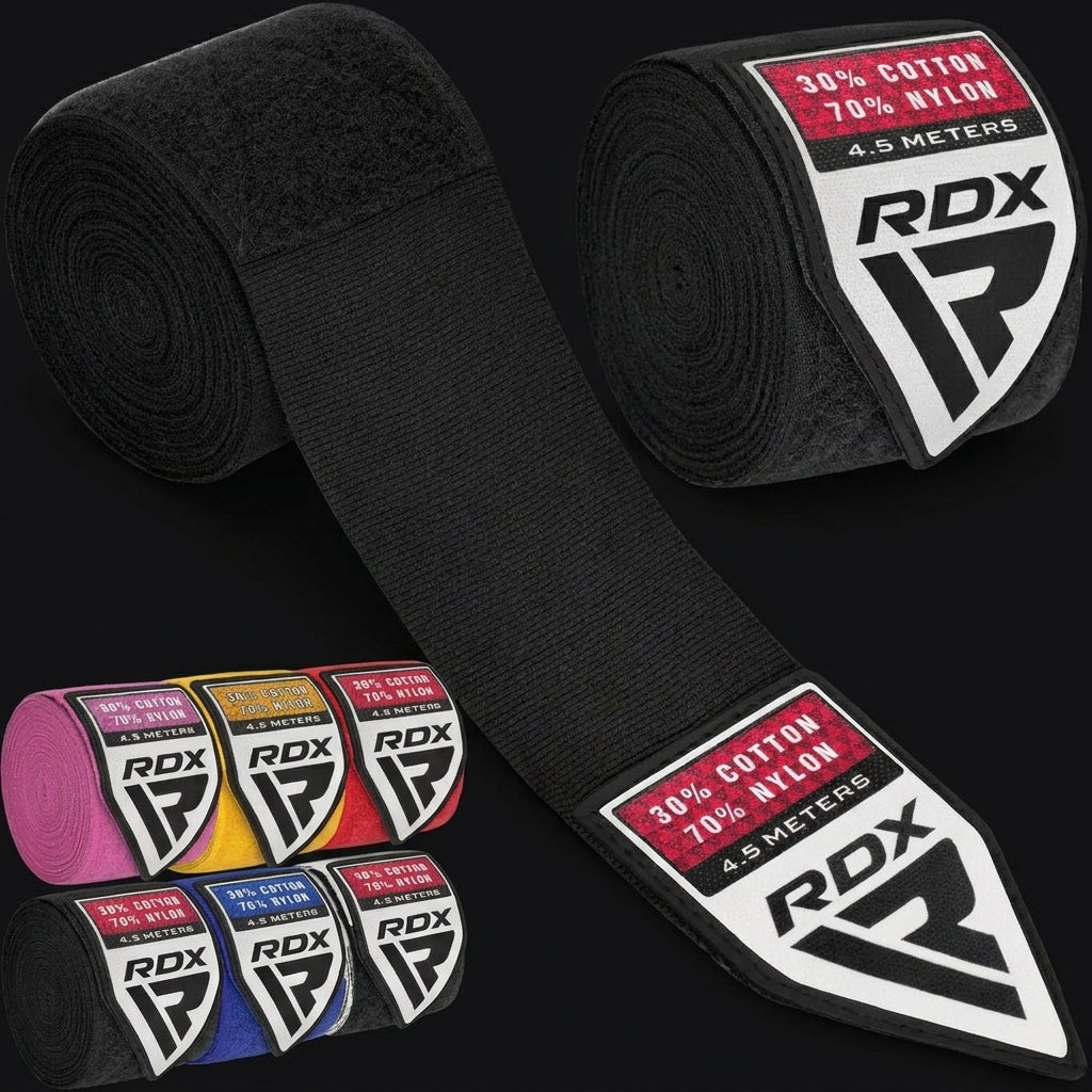RDX Boxing Hand Wraps 4.5M on onyx background