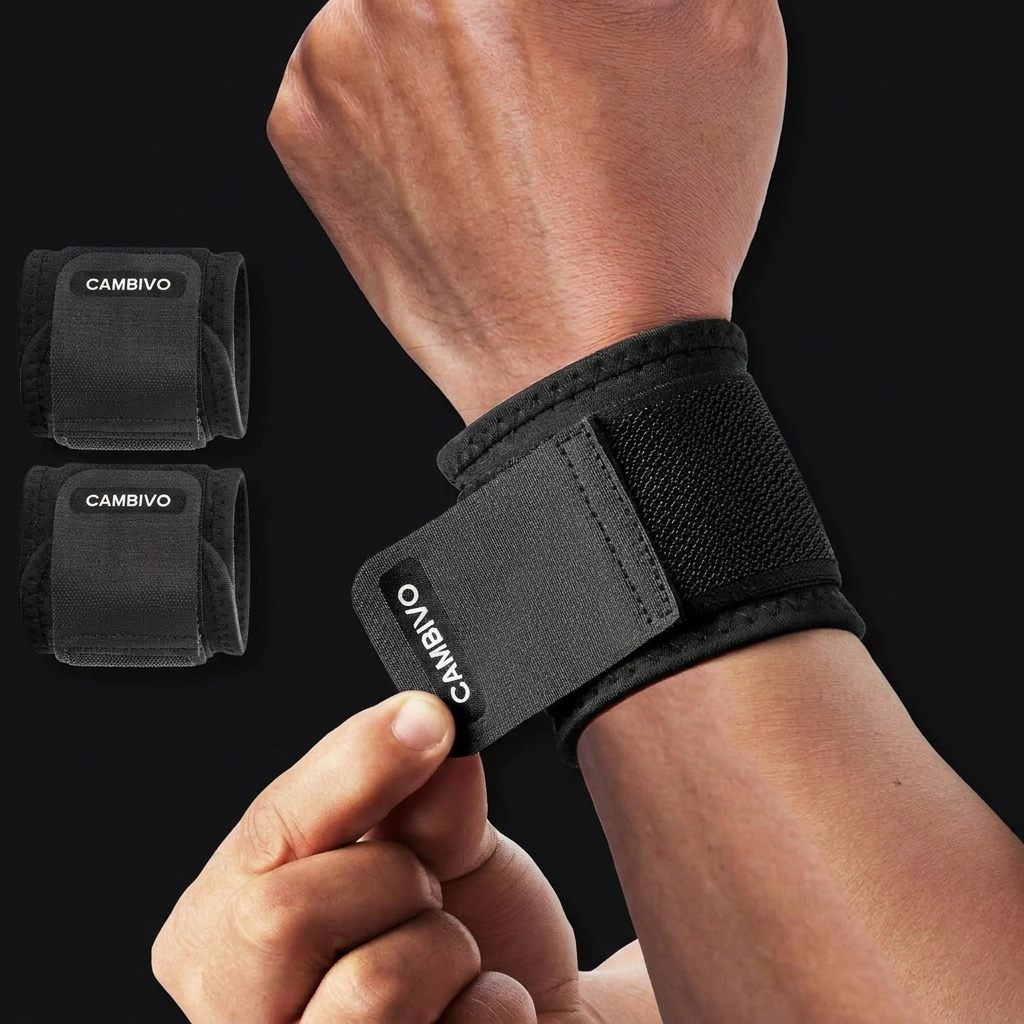 CAMBIVO Wrist Supports 2-Pack on onyx background