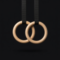 Wooden Gymnastic Rings on onyx background
