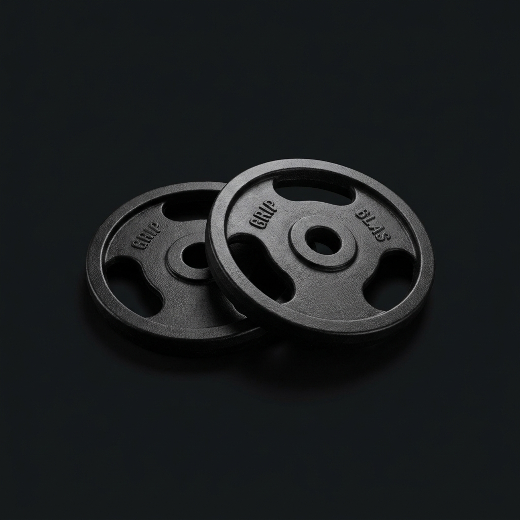 Cast Iron Weight Plates Pair on onyx background