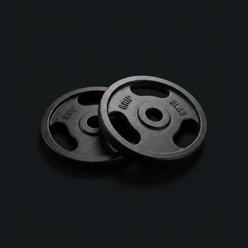 Cast Iron Weight Plates Pair on onyx background