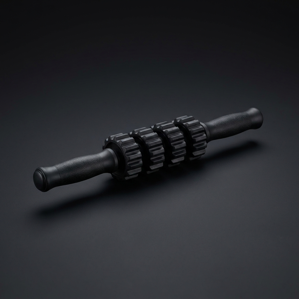 Handheld Muscle Roller Stick on onyx background