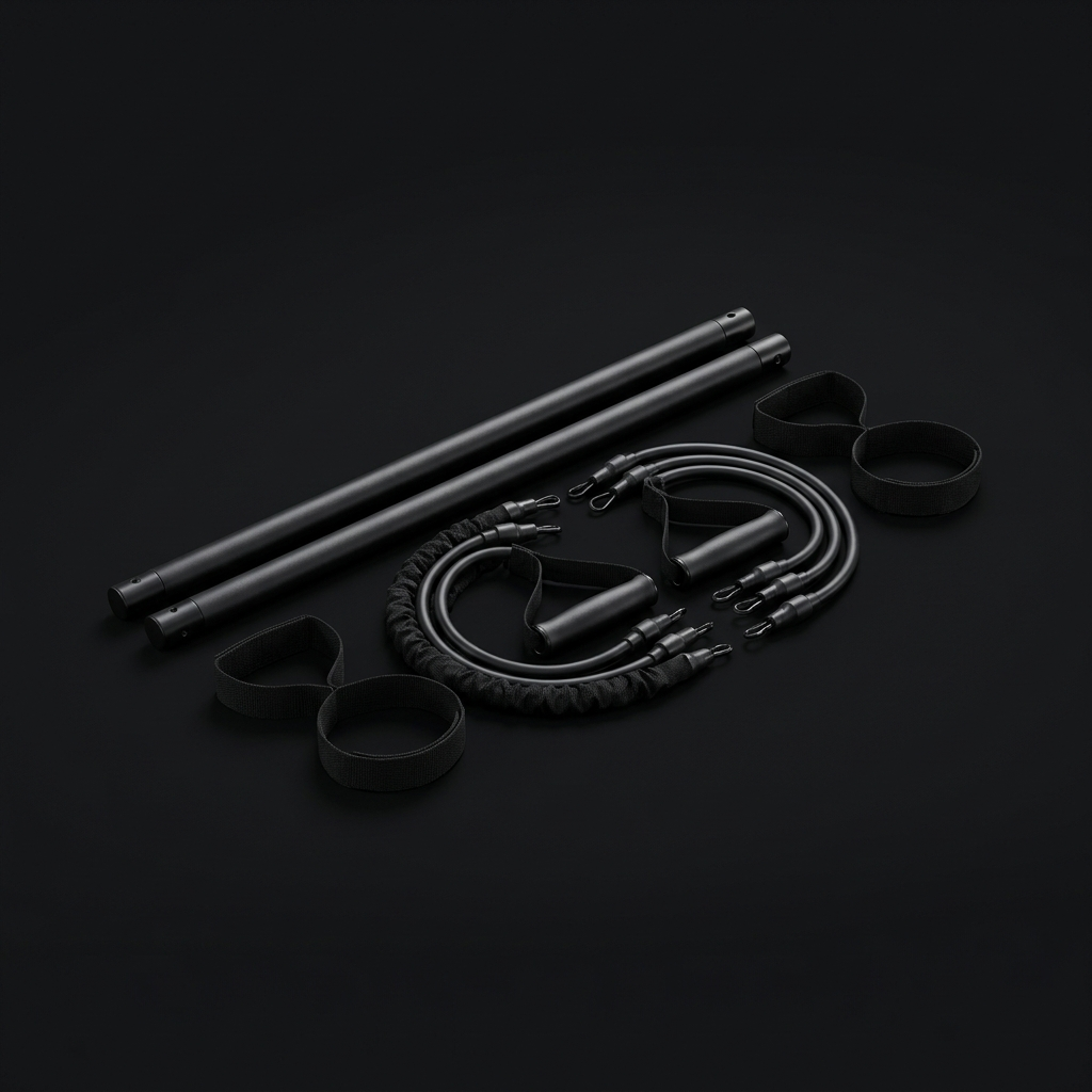 Portable Pilates Bar Kit on onyx background
