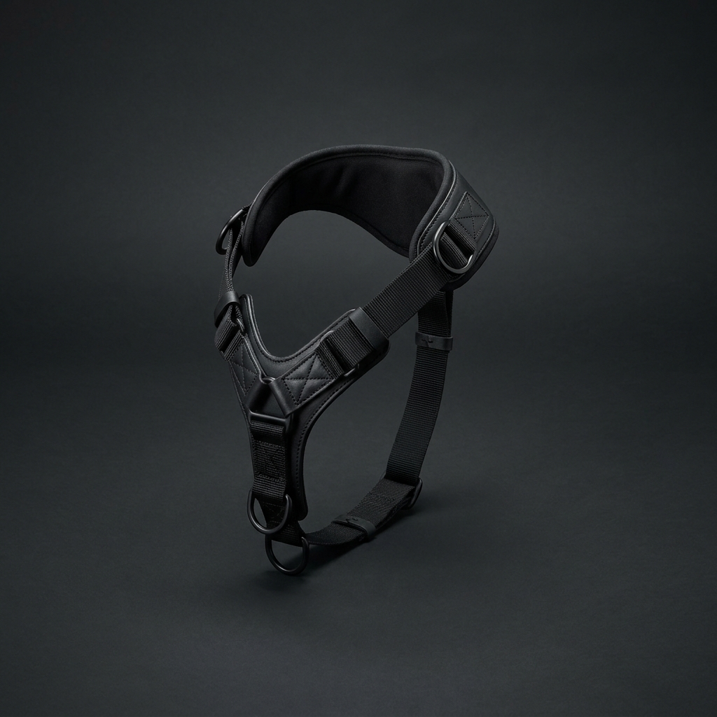 Neck Harness for Resistance Training on onyx background