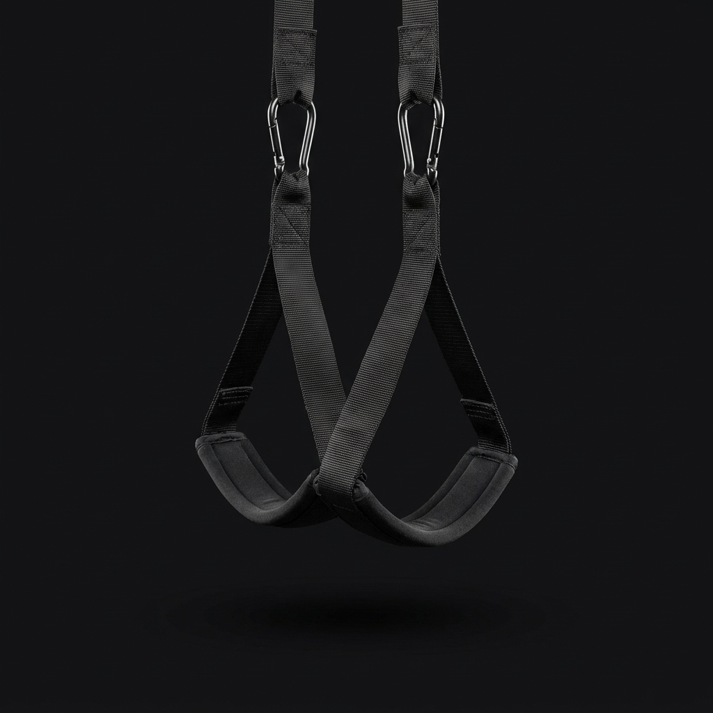 Ab Straps for Hanging Leg Raises on onyx background