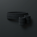 Sweatband Set headband and wristbands on onyx background