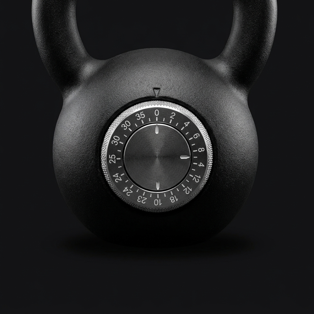 Adjustable kettlebell dial close-up detail