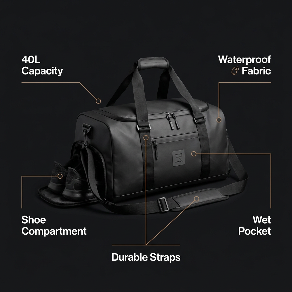 Gym duffle bag feature specifications