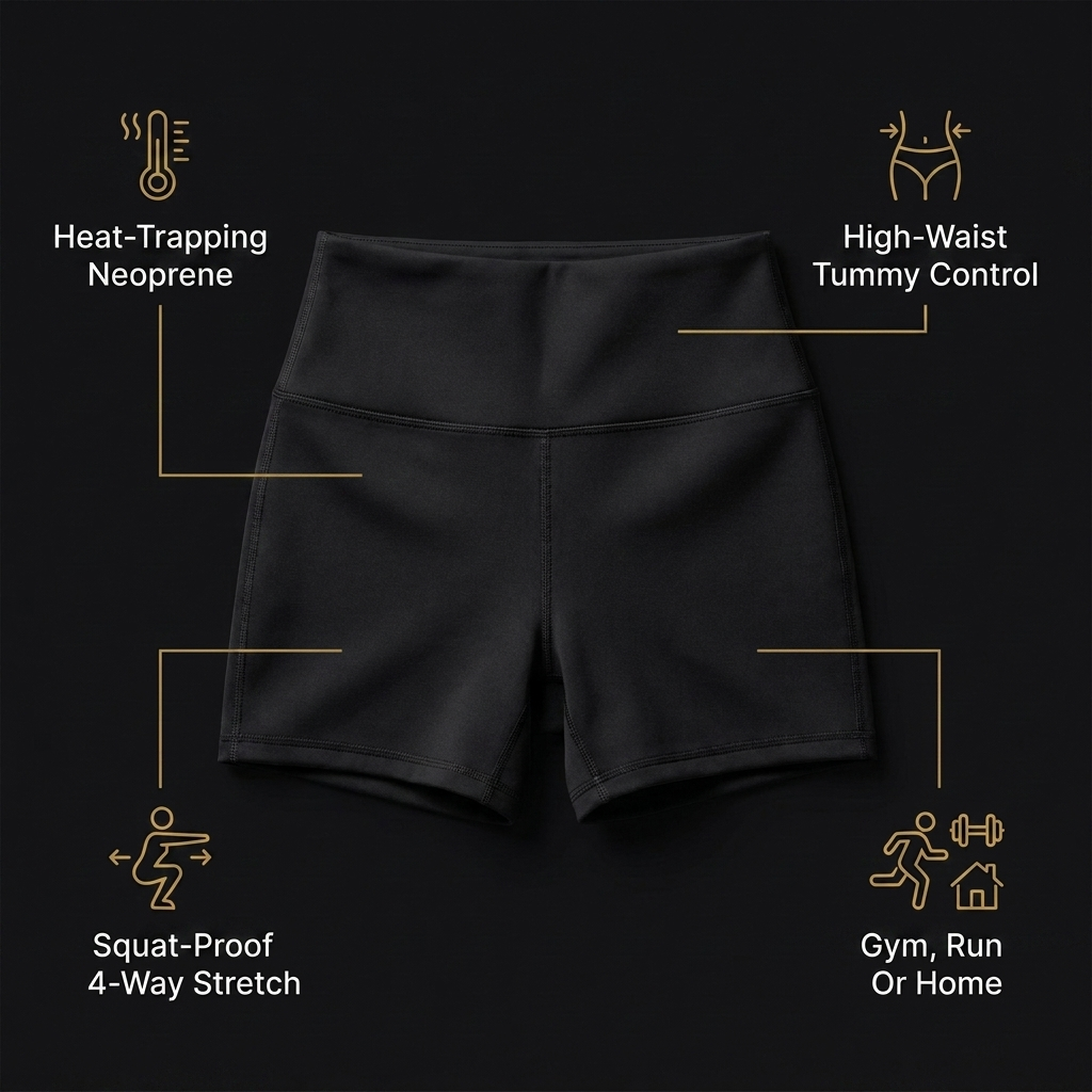 Sauna sweat shorts features