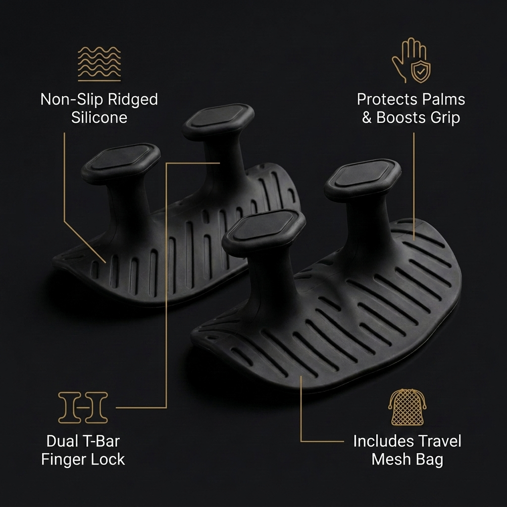 Silicone palm grip features