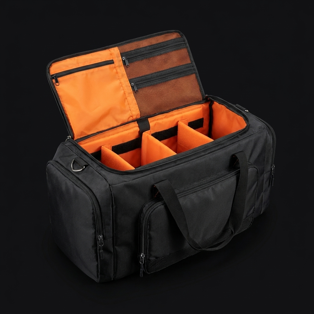 Sneaker travel bag on onyx background