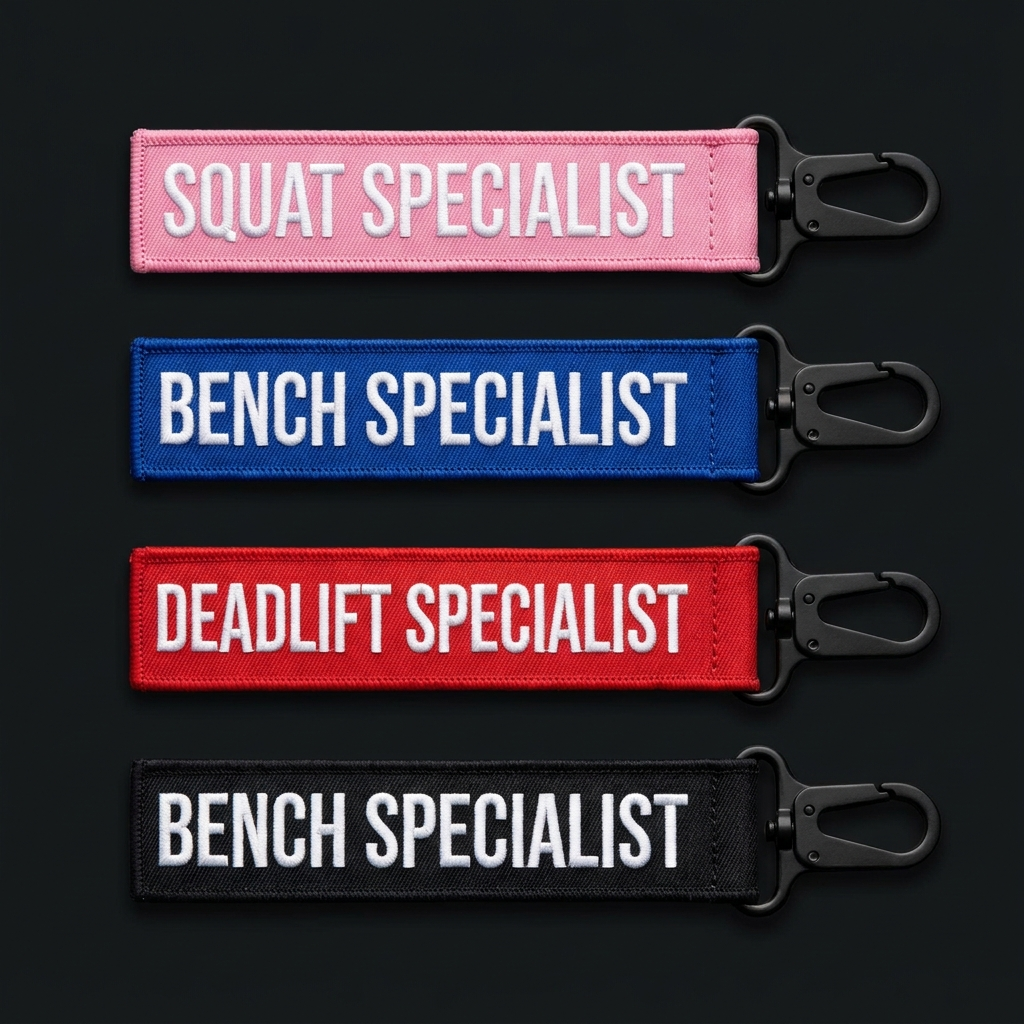 Specialist Key Tags in four colours on onyx background