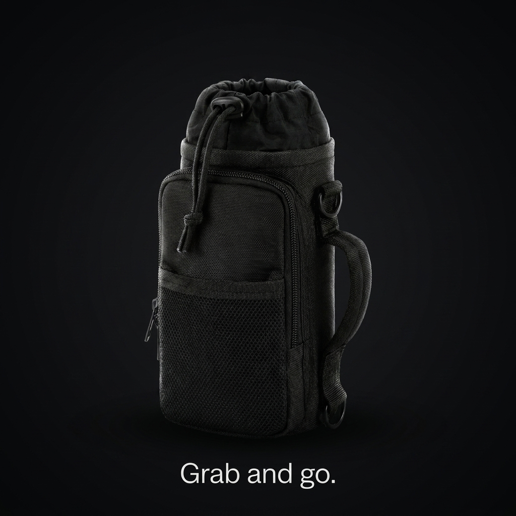 Magnetic gym bottle holder cinematic shot