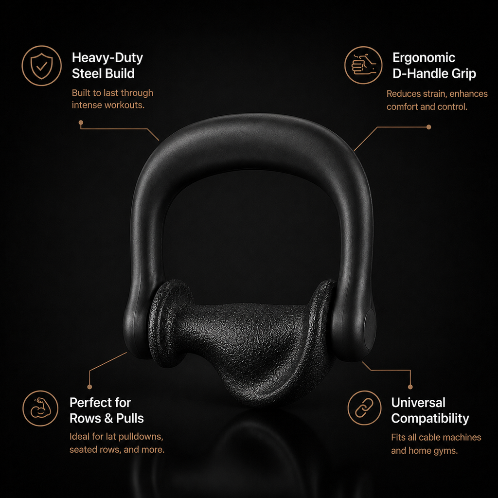 Ergonomic cable machine handle for building grip strength