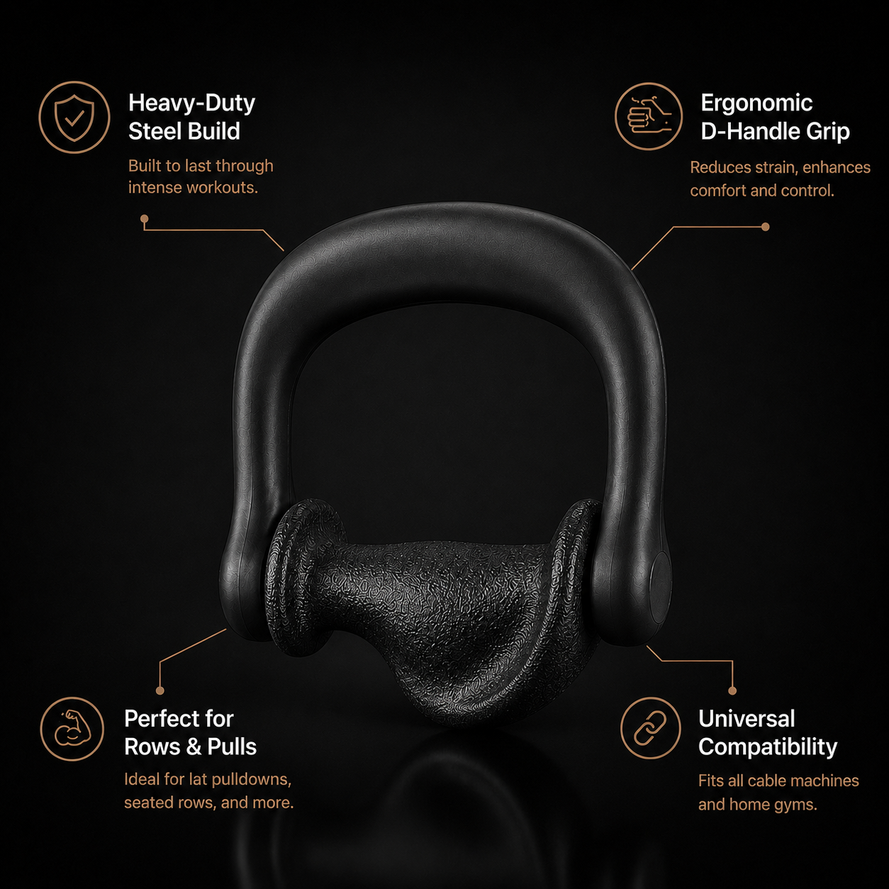 Ergonomic cable machine handle for building grip strength
